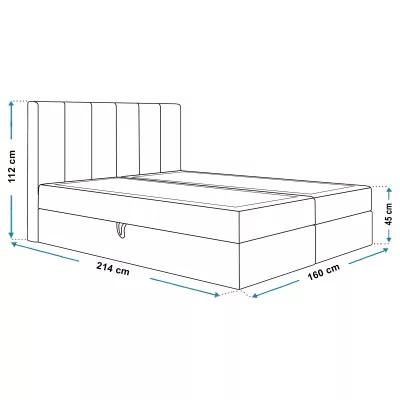 Boxspringová manželská posteľ BINDI 1 - 160x200, svetlo šedá