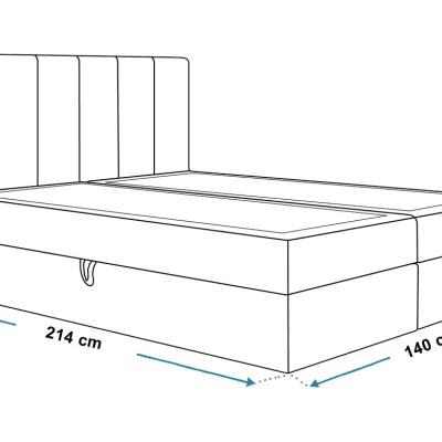 Boxspringová manželská posteľ BINDI 2 - 140x200, tmavo béžová