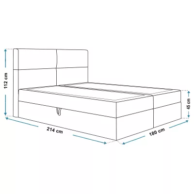 Boxspringová manželská posteľ CARLA 1 - 180x200, svetlo šedá