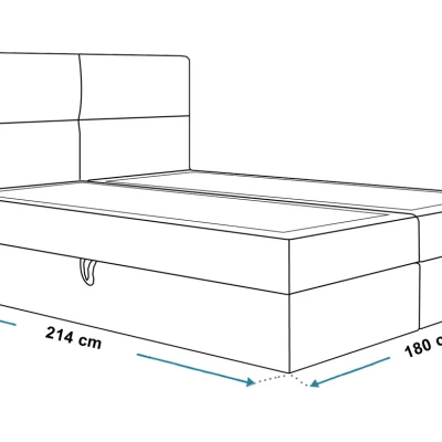 Boxspringová manželská posteľ CARLA 1 - 180x200, zelená