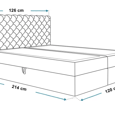 Boxspringová jednolôžková posteľ BRUNA 2 - 120x200, šedá