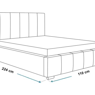 Čalúnená jednolôžková posteľ LORAIN - 90x200, tmavo béžová