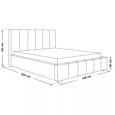 Čalúnená jednolôžková posteľ LORAIN - 120x200, tmavo béžová