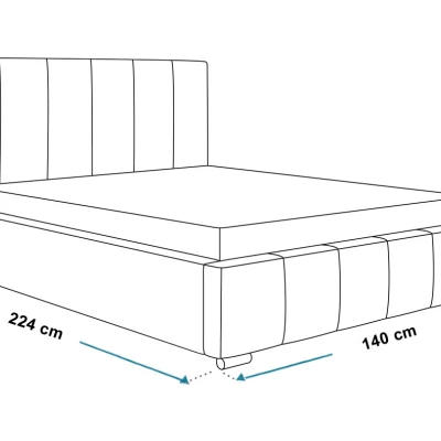 Čalúnená jednolôžková posteľ LORAIN - 120x200, tmavo modrá