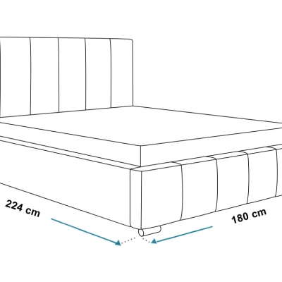 Čalúnená manželská posteľ LORAIN - 160x200, svetlo šedá