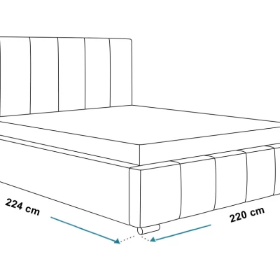 Čalúnená manželská posteľ LORAIN - 200x200, tmavo béžová