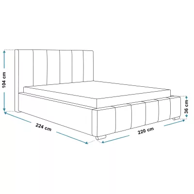 Čalúnená manželská posteľ LORAIN - 200x200, tmavo béžová