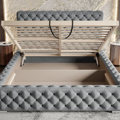 Čalúnená jednolôžková posteľ MARILOU - 120x200, šedá