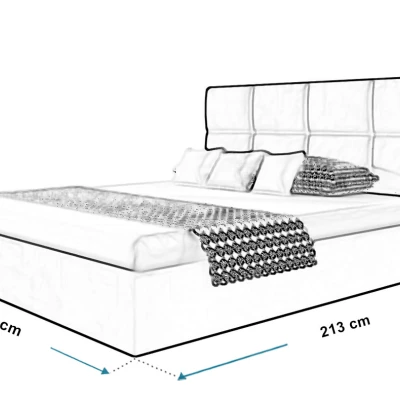 Čalúnená manželská posteľ CAROLE - 160x200, čierna