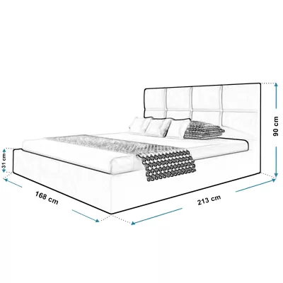 Čalúnená manželská posteľ CAROLE - 160x200, svetlo béžová