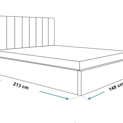 Čalúnená manželská posteľ LEORA - 140x200, svetlo béžová