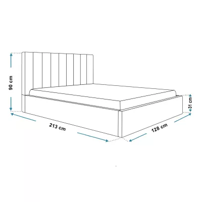 Čalúnená jednolôžková posteľ LEORA - 120x200, tmavo modrá