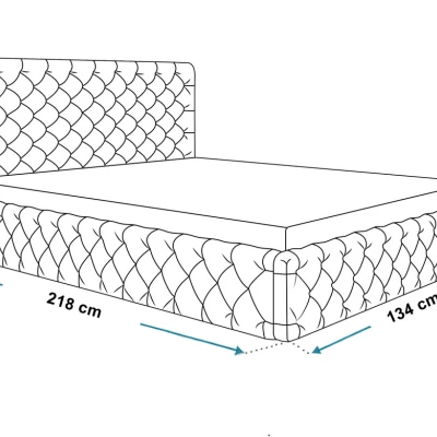 Čalúnená jednolôžková posteľ KESIA - 120x200, tmavo modrá