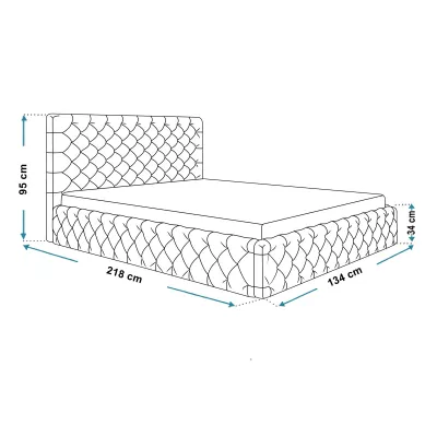 Čalúnená jednolôžková posteľ KESIA - 120x200, tmavo modrá