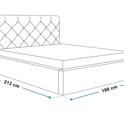 Čalúnená manželská posteľ HANELE - 180x200, svetlo šedá