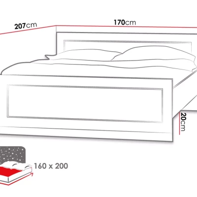 Manželská posteľ GIADA - 160x200, dub