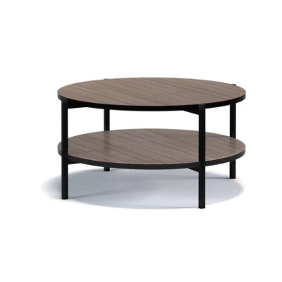 Okrúhly konferenčný stolík s úložným priestorom VILEM - hnedý