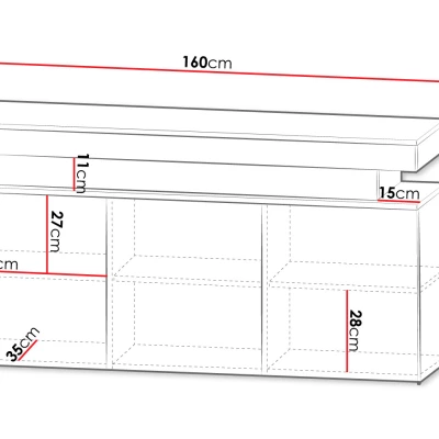 Komoda s LED osvetlením USOA - lesklá biela / matná biela