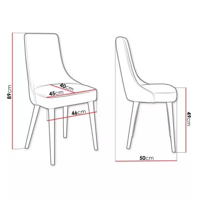 Čalúnená jedálenská stolička BILAR - čierna / zlatá / béžová