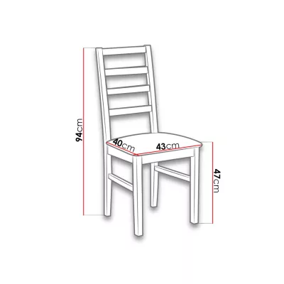 Drevená jedálenská stolička s látkovým poťahom DANBURY 8 - dub sonoma / béžová