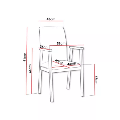 Čalúnená jedálenská stolička s podrúčkami NASU 1 - dub sonoma / béžová