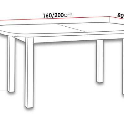 Rozkladací jedálenský stôl 160x80 cm BANGS 1 - dub sonoma