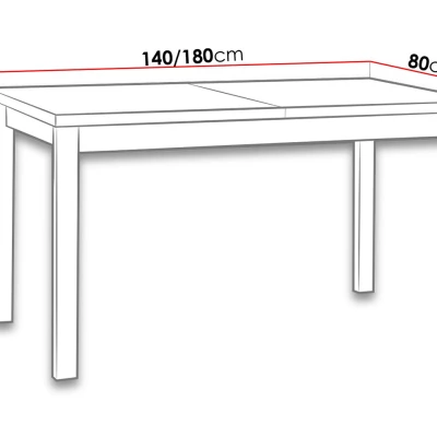 Rozkladací jedálenský stôl 140x80 cm ELISEK 2 - biely / čierny