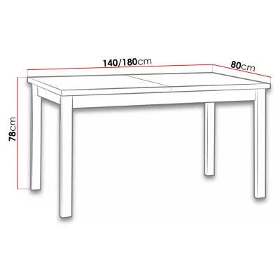 Rozkladací jedálenský stôl 140x80 cm ELISEK 2 - biely / čierny