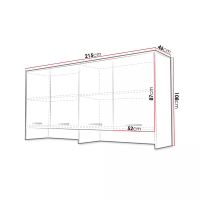 Nadstavba k horizontálnej sklápacej posteli 90x200 CELENA - šedá