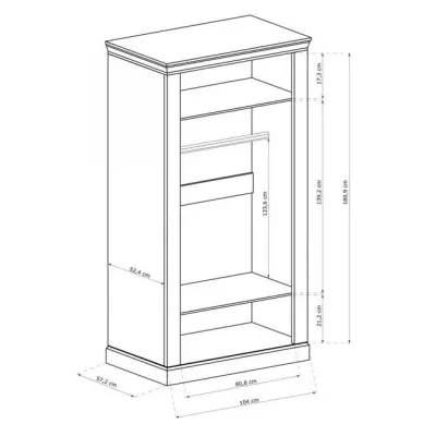 Dvojdverová skriňa AILISH - šírka 107 cm, dub kraft zlatý