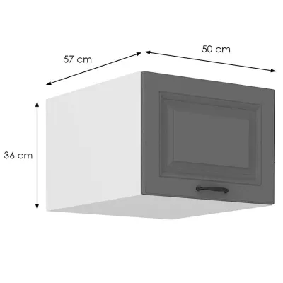 Horná skrinka s výklopnými dvierkami SOPHIA - šírka 50 cm, šedá / biela