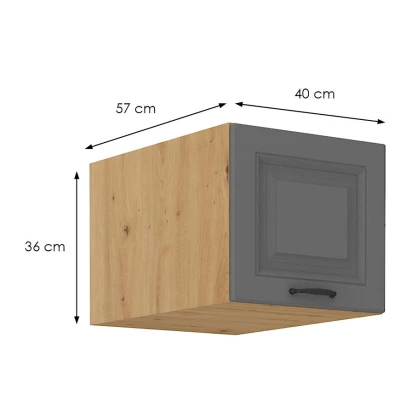 Horná skrinka s výklopnými dvierkami SOPHIA - šírka 40 cm, šedá / dub artisan