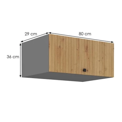 Hlboká digestorová skrinka NOMIN - šírka 80 cm, dub artisan / antracit