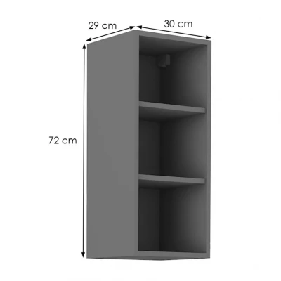 Horná otvorená skrinka NOMIN - šírka 30 cm, antracit