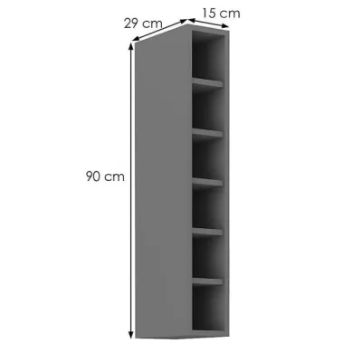 Vysoká horná skrinka NOMIN - šírka 15 cm, antracit