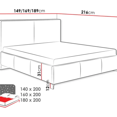 Čalúnená manželská posteľ 160x200 SACHSE - béžová