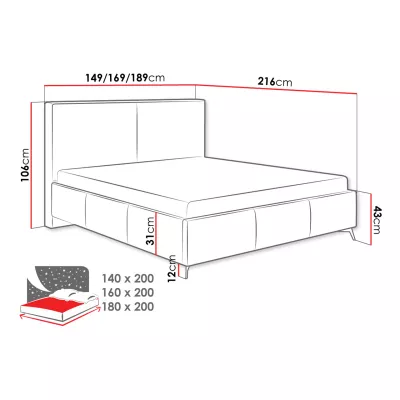 Čalúnená manželská posteľ 160x200 SACHSE - béžová