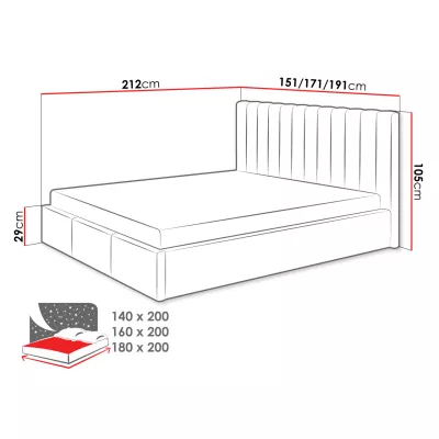Čalúnená manželská posteľ 160x200 SELHOM - béžová