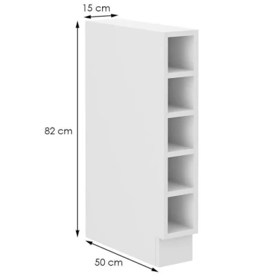Dolná otvorená skrinka SABRYA - šírka 15 cm, biela