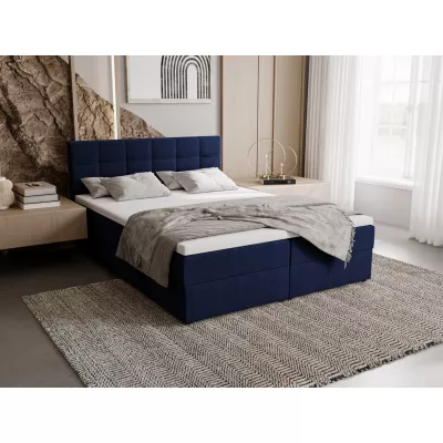 Čalúnená posteľ 160x200 ELSIE 2 s úložným priestorom - tmavo modrá