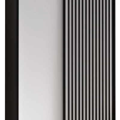 Šatníková skriňa FIDELIA 1 - 130/60 cm, čierna / biela / čierna