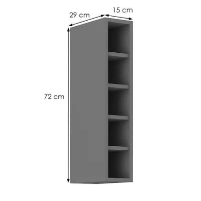 Horná otvorená skrinka NELJA - šírka 15 cm, antracit