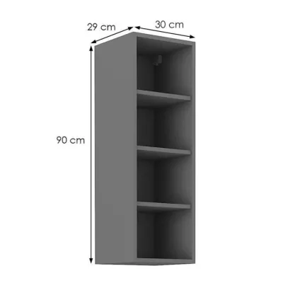 Vysoká otvorená skrinka NELJA - šírka 30 cm, antracit