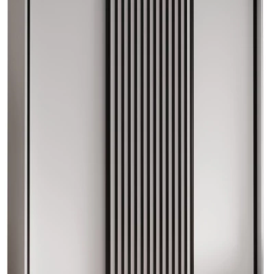 Šatníková skriňa BAYLIN 1 - 170/60 cm, biela / biela / čierna