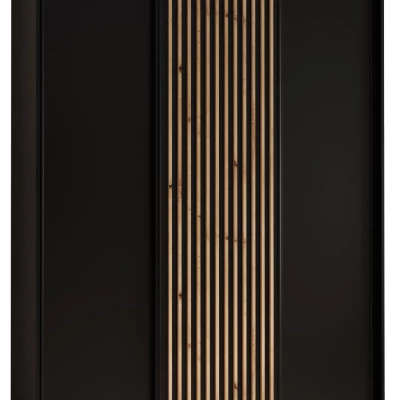 Šatníková skriňa BAYLIN 1 - 170/60 cm, čierna / čierna / dub artisan