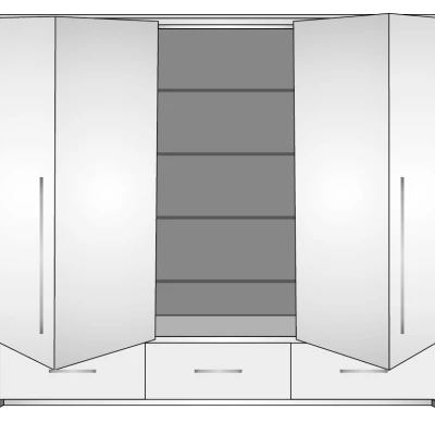 Šatníková skriňa 255 THEKLA so zrkadlami - biela