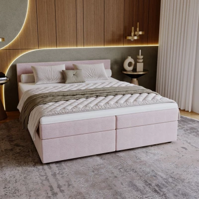 Čalúnená posteľ 160x200 SUVI 2 s úložným priestorom - ružová