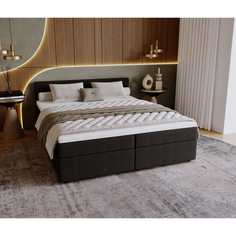 Čalúnená posteľ 160x200 SUVI 1 s úložným priestorom - antracit