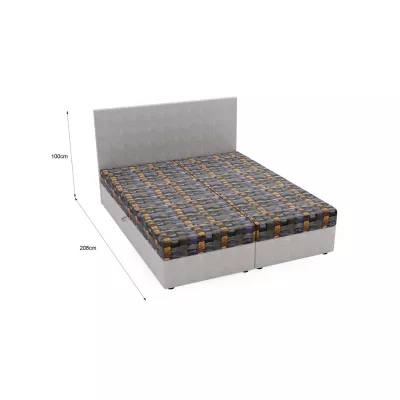 Čalúnená posteľ 180x200 OTILIE 3 s úložným priestorom - zelená + vzor