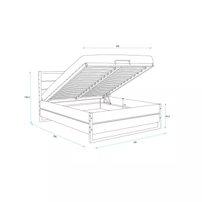 Manželská posteľ 160x200 BEATRICE s matracom - dub